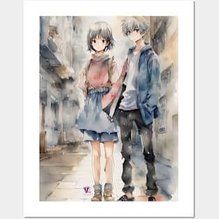 Anime couple Posters and Art